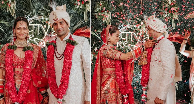 మూడు ముళ్ల బంధంతో ఒక్కటైన Payal Rohatgi, Sangram Singh