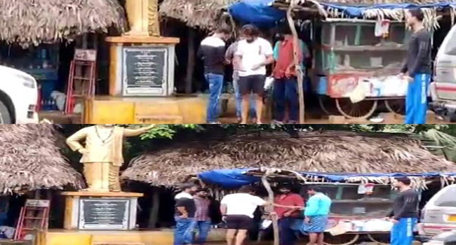 రోడ్డు పక్కన బన్ని టిఫిన్‌.. వీడియో వైరల్‌