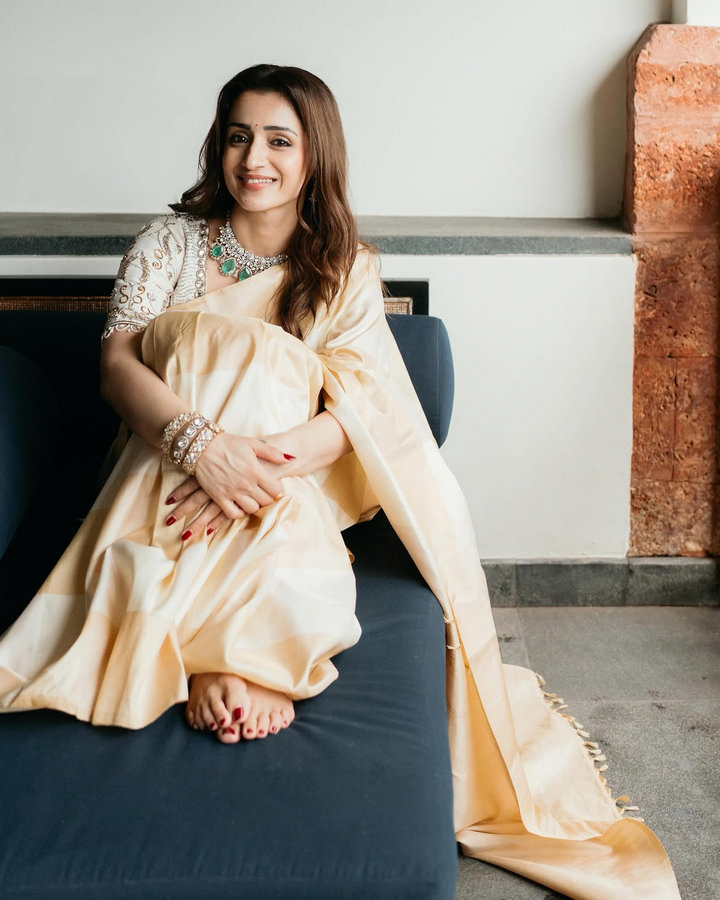 చీరలో త్రిష ఎంత అందంగా ఉందో.. పిక్స్ వైరల్
